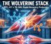 Featured image titled "The Wolverine Stack: BPC-157 + TB-500 Rapid Recovery Protocol." A 3D medical illustration shows a blue peptide molecule and an orange peptide molecule repairing a torn muscle fiber.